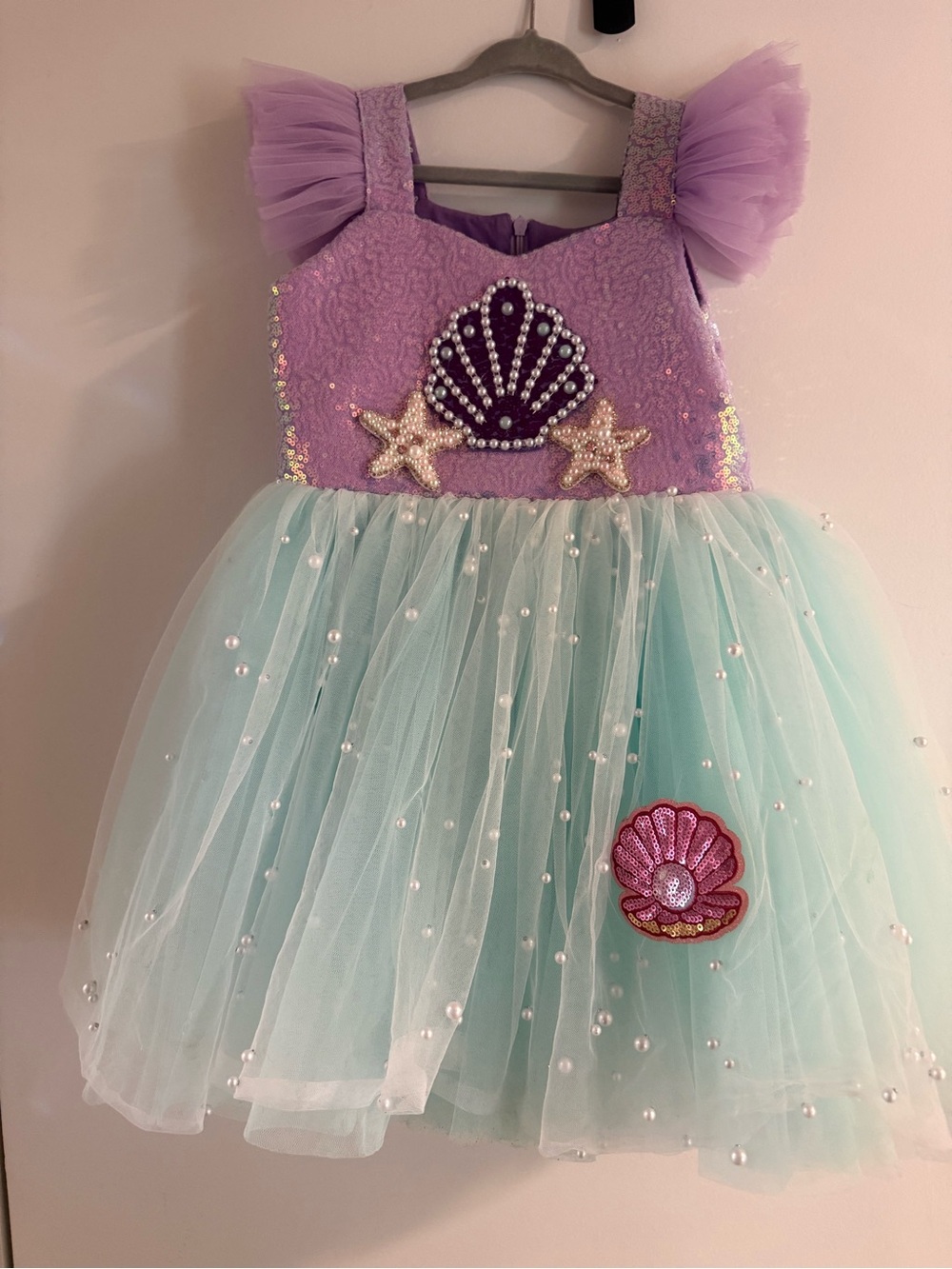 Purple & Mint Mermaid Princess Kids Costume Dress